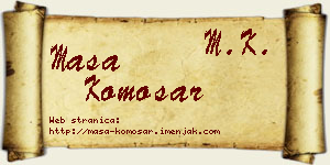 Maša Komosar vizit kartica